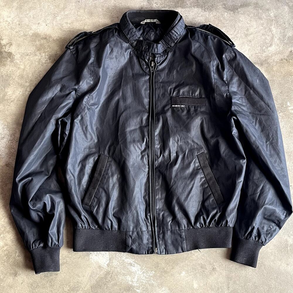 Vintage Members Only Black Bomber Jacket
